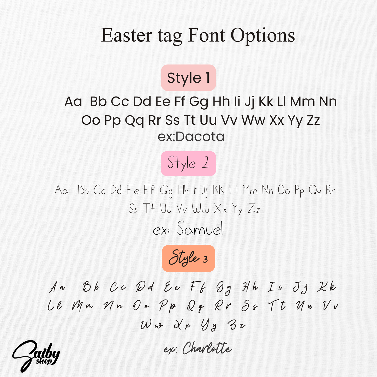 Custom Easter Basket Tag