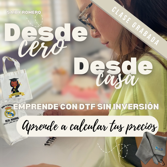 EMPRENDE con DTF sin inversión y APRENDE  A CALCULAR PRECIOS!!